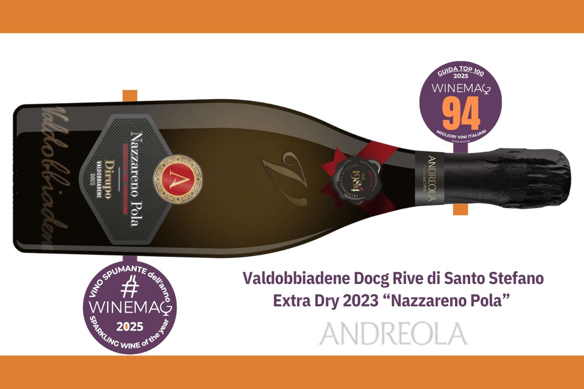 Miglior MartinottiCharmat 2025 Valdobbiadene Docg Extra Dry 2023 Nazzareno Pola, Andreola guida winemag migliori vini spumanti italiani prosecco