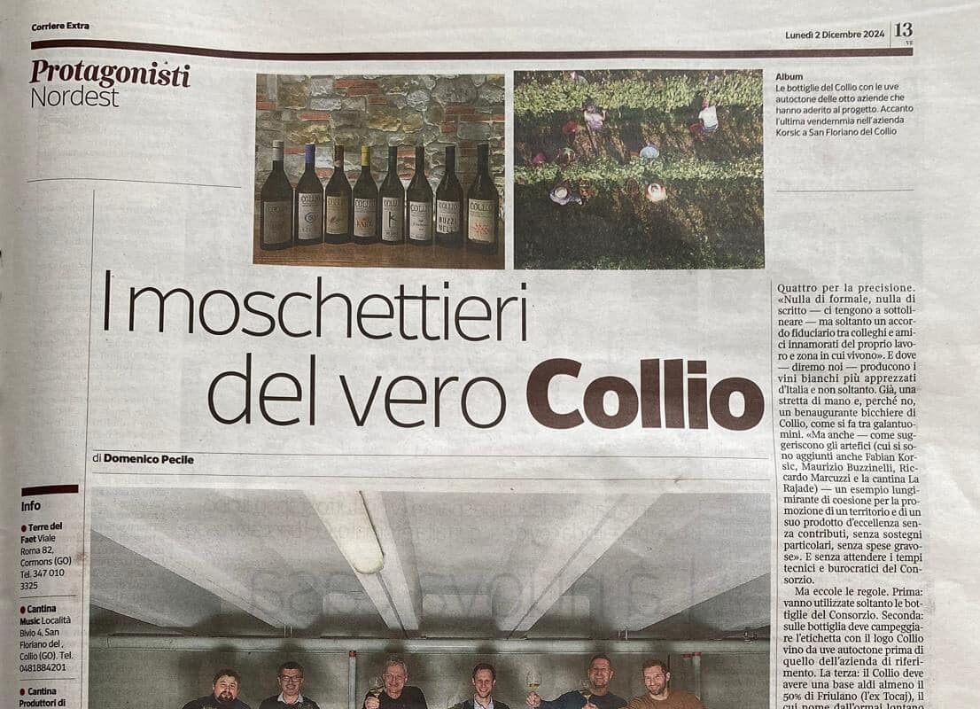 i moschettieri del vero collio corriere winemag editoriale davide bortone