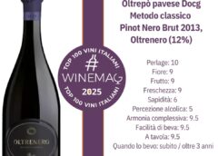 Dalla Guida Top 100 Migliori Vini italiani 2025 di Winemag Oltrepò pavese Docg Metodo classico Pinot Nero Brut 2013, Oltrenero (96 mesi).