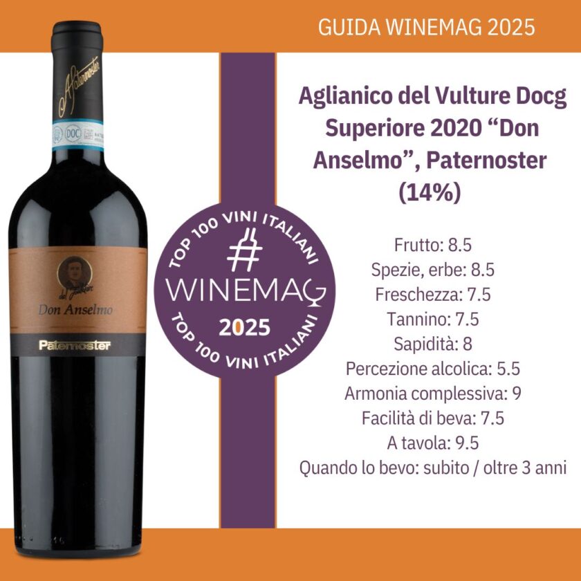 Aglianico del Vulture Docg Superiore 2020 Don Anselmo, Paternoster